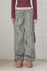  RIBBON STRING PANTS .WITH BAG (KHAKI)