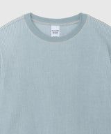 WAFFLE CUTTING LONG SLEEVE_Blue