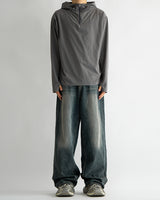 Vintage brush blue denim pants