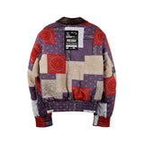 [UNISEX] `CUL` Reversible Leather and Paisley Bomber Jacket (Red) (6656427720822)