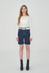 ベルトセット４パートクロップドデニムパンツ/ BELT SET 4 PART CROPPED DENIM PANTS [6812]