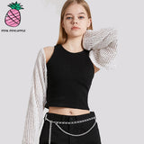 ワッフルクロップドノースリーブ/WAFFLE CROPPED SLEEVELESS