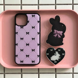 vintage black ribbon case (pink)