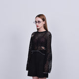 カットアウトネット長袖 / cut out net longsleeve