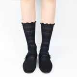 レースミドルソックス / [2 PAIRS 1 SET] LACE MIDDLE SOCKS