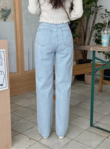 ワイドライトブルーデニムパンツ