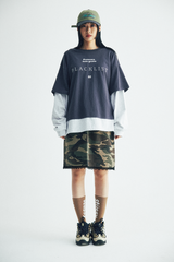 ブラックリストレタリングレイヤードTシャツ