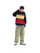 AB ストライプパネルニット