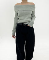 フラッシュオフザショルダーニット / Flash Off-the-shoulder knit (3color)