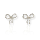 [925 SILVER] Pearl Ribbon Earring