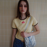 サークルロゴクロップT / CIRCLE LOGO CROP TEE_YELLOW