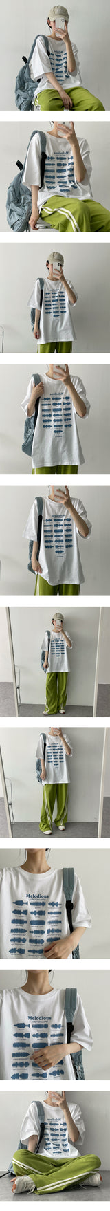 リズミックショートスリーブT / Rhythmic short-sleeved T-