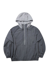  PIPPING MIX ANORAK HOODIE_GRAY