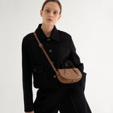 PLEATS FLAP BAG MINI_MILK BROWN