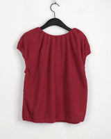 Shaka Ribbon Shirring Boucle Knit T-shirt