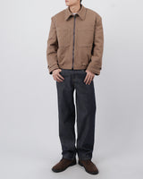 ファストげレイファブリックワイドデニムジーンズ / fast grey fabric wide denim jeans 2color