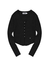 SLIM FIT KNIT CARDIGAN [CHARCOAL]
