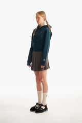 スモールチェリークロップフーディージップアップ／SMALL CHERRY CROP HOODIE ZIP UP [DARK GREEN]