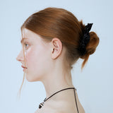 BEADS FRILL SCRUNCHY (BLACK)