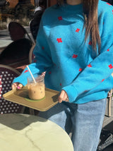[SALE] blue flower knit