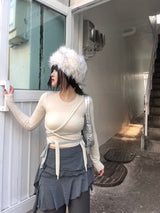 バレエコアストラップクロップTシャツ