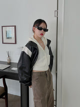 カラー マッチング レザージャケット / color matching leather jacket