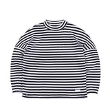ストライプハイネックプルオーバー / BSR2223FWPO025 STRIPE HIGH NECK PULLOVER BLACK