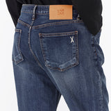 Signature Stud Tapered Crop Fit Denim Pants Dark Indigo