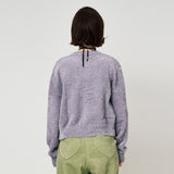 METAL KNIT CARDIGAN, VIOLET