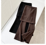 Chic slit skirt bootcut pants