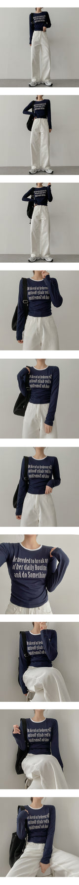チャビーカラースパンデックス長袖Tシャツ