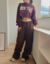ニューヨーククロップフーデッドTシャツ / New York Crop Hooded T-shirt (2color)