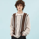 Color block collar cardigan (6686415093878)