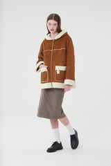 ウィティーバニーフーディームートンジャケット／WITTY BUNNY HOODIE MUSTANG [ORANGE]