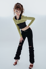 シャーリングパンツ / shirring pants_black