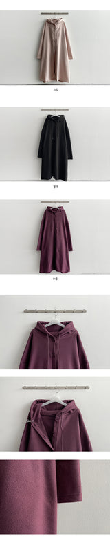 Rockle Big Boxy Hooded Button Long Bomber Jacket