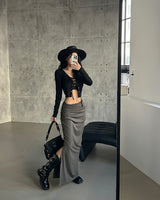 Corset V-neck T-shirt & Cardigan