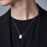 タグスクエアスリムネックレス / TAG SQUARE SLIM NECKLACE