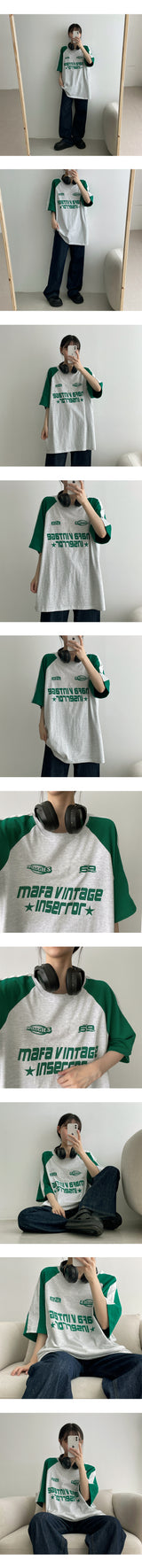 マパカラーラグランボキシー半袖Tシャツ / Mapa Color Raglan Boxy Short Sleeve Tee