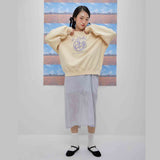 Cheerful logo sweat shirt (light yellow) (6684422930550)