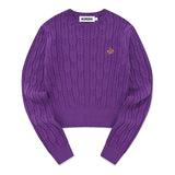 スモールチェリーケーブルクロップニット／SMALL CHERRY CABLE CROP KNIT [PURPLE]