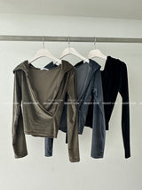 May Velvet Hooded Wrap T-shirt