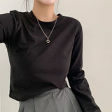 [BELLIDE MADE] MULTI-Half CROPED PLAIN LONG SLEEVE