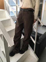メルキットカットピンタックワイドコットンパンツ