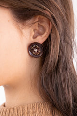シグネイチャーボタンピアス/Merry,Motive signature button earring (Wine)