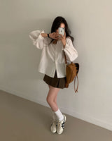 ライクショートプリーツスカートパンツ