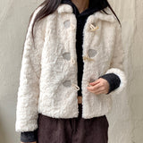 Kaia Rabbit Fur Quilted Soft Collar Crop Coat Jacket