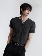 [COSYHARU MADE] single cotton short-sleeved shirt