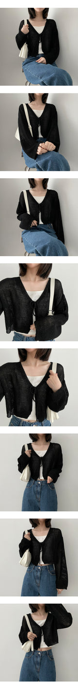 ライニングリボンニットカーディガン / Lining Ribbon Knit Cardigan