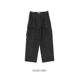 (UNISEX) カーブド切開斜線カーゴパンツ